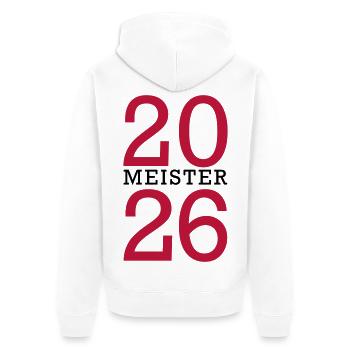 Meister 2026 Meisterschaft - Unisex Premium Bio Zip Hoodie - Weiß - Hinten - Thijin (182cm)