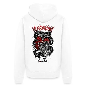 Headbanging Red Mask - Unisex Premium Organic Zip Hoodie - white - Back - Thijin (182cm)