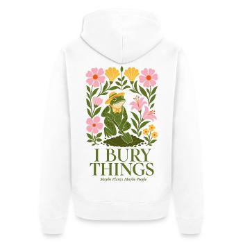 Urban Gardening I Bury Things Maybe Plants - Unisex Premium Organic Zip Hoodie - white - Back - Thijin (182cm)