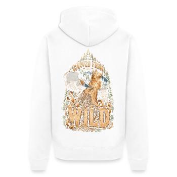 Holzschnitzerei Schnitzen Carved From The Wild - Unisex Premium Bio Zip Hoodie - Weiß - Hinten - Thijin (182cm)