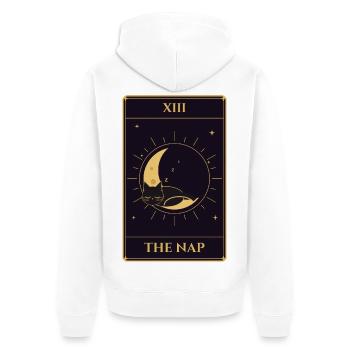 XIII Das Nickerchen-Tarot Schwarzer Katzenmond - Unisex Premium Bio Zip Hoodie - Weiß - Hinten - Thijin (182cm)