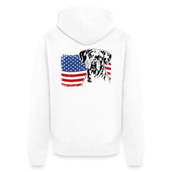 Catahoula Chien Léopard Amérique Drapeau Chiens Wilsigns - Veste à capuche bio Premium Unisexe - blanc - Dos - Thijin (182cm)