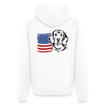Beagle US Amérique Drapeau Chiens Chien Wilsigns - Veste à capuche bio Premium Unisexe - blanc - Dos - Thijin (182cm)