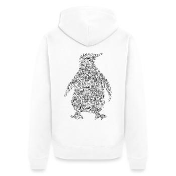 Pingouin de bicyclettes - Veste à capuche bio Premium Unisexe - blanc - Dos - Thijin (182cm)