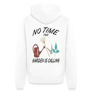 Le jardin Appelez les râteaux de jardinage passion - Veste à capuche bio Premium Unisexe - blanc - Dos - Thijin (182cm)