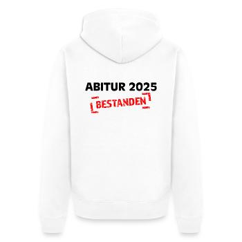 Abitur 2025 bestanden - Unisex Premium Bio Zip Hoodie - Weiß - Hinten - Thijin (182cm)
