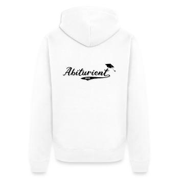 Abiturient 2025 - Unisex Premium Bio Zip Hoodie - Weiß - Hinten - Thijin (182cm)