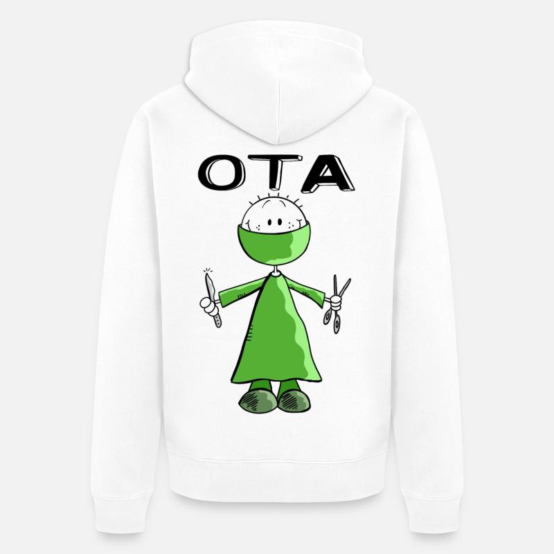 Operationstechnischer Assistent Strichmann - OTA - Unisex Premium Bio Zip Hoodie - Weiß