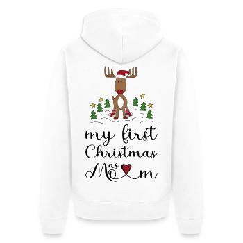 Mon premier Noël en tant que maman - Veste à capuche bio Premium Unisexe - blanc - Dos - Thijin (182cm)