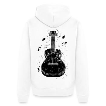 Ukulele Skizze - Unisex Premium Bio Zip Hoodie - Weiß - Hinten - Thijin (182cm)