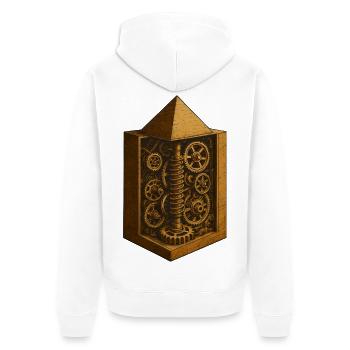 Pyramide de Khéphren | Art du mécanisme d’engrenage ancien - Veste à capuche bio Premium Unisexe - blanc - Dos - Thijin (182cm)