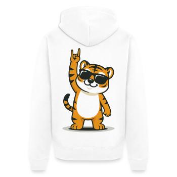Le tigre se balance bruyamment - Veste à capuche bio Premium Unisexe - blanc - Dos - Thijin (182cm)