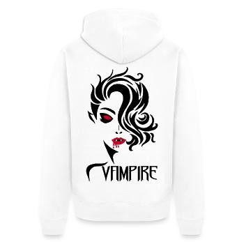 Weiblicher Vampir - Unisex Premium Bio Zip Hoodie - Weiß - Hinten - Thijin (182cm)
