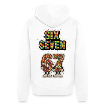 67 Six Seven Meme Italian Carnival - Unisex Premium Organic Zip Hoodie - white - Back - Thijin (182cm)