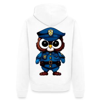 Police des Hiboux - Veste à capuche bio Premium Unisexe - blanc - Dos - Thijin (182cm)