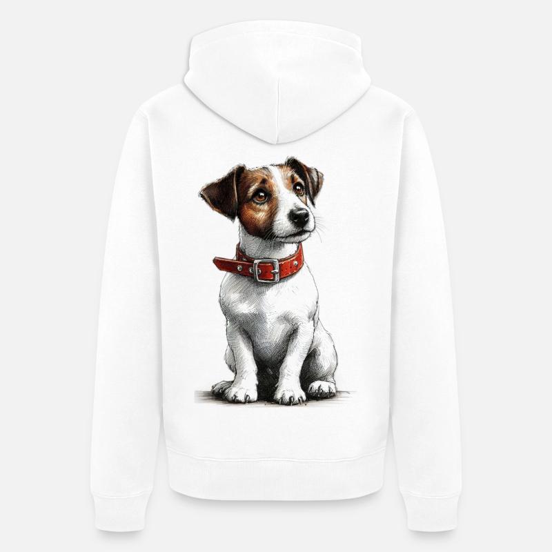 Jack Russel Terrier - Veste à capuche bio Premium Unisexe - blanc