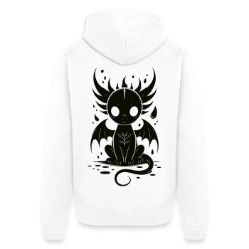 Niedlicher Dunkler Drache Shirt Gothic Cute Dragon - Unisex Premium Bio Zip Hoodie - Weiß - Hinten - Thijin (182cm)