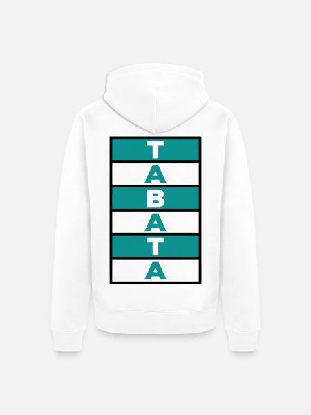 Tabata Training HIIT Fitness - Unisex Premium Organic Zip Hoodie - white