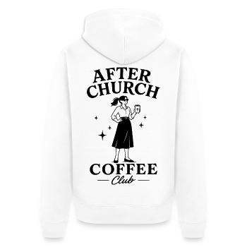 After Church Coffee - Unisex Premium Bio Zip Hoodie - Weiß - Hinten - Thijin (182cm)