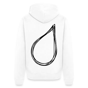 Tropfen handgezeichnet - Unisex Premium Bio Zip Hoodie - Weiß - Hinten - Thijin (182cm)