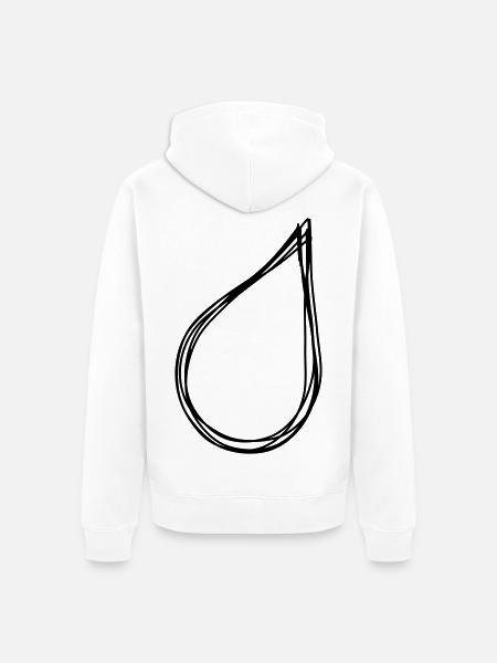 Tropfen handgezeichnet - Unisex Premium Bio Zip Hoodie - Weiß