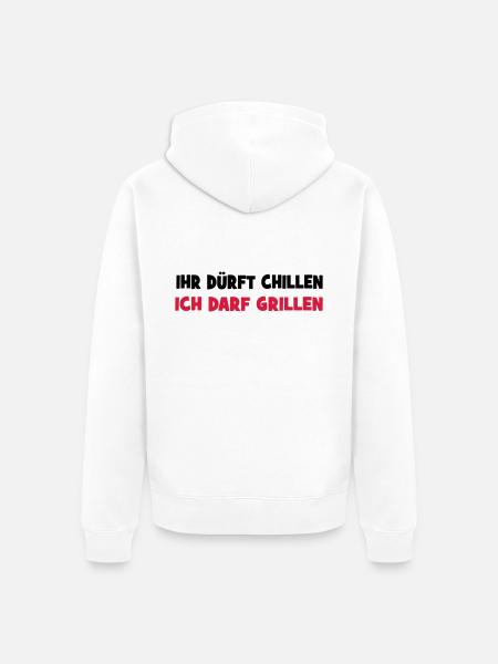 grillen - Unisex Premium Bio Zip Hoodie - Weiß