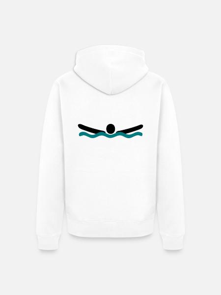 Delfinschwimmen - Unisex Premium Bio Zip Hoodie - Weiß