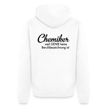 Chemiker - Unisex Premium Bio Zip Hoodie - Weiß - Hinten - Thijin (182cm)