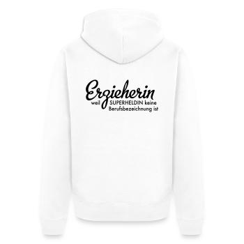Erzieherin - Unisex Premium Bio Zip Hoodie - Weiß - Hinten - Thijin (182cm)