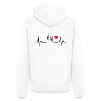 Barcelona - Veste à capuche bio Premium Unisexe - blanc - Dos - Thijin (182cm)