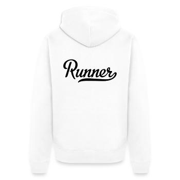 Runner - Unisex Premium Bio Zip Hoodie - Weiß - Hinten - Thijin (182cm)