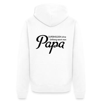 Papa - Unisex Premium Bio Zip Hoodie - Weiß - Hinten - Thijin (182cm)
