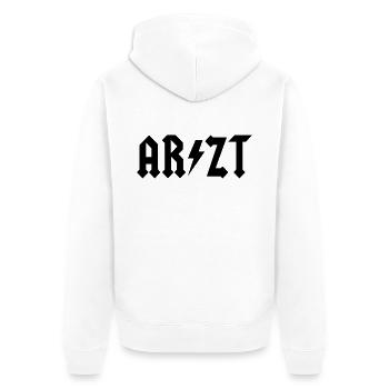 Arzt - Unisex Premium Bio Zip Hoodie - Weiß - Hinten - Thijin (182cm)