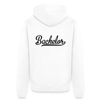 bachelor - Unisex Premium Bio Zip Hoodie - Weiß - Hinten - Thijin (182cm)
