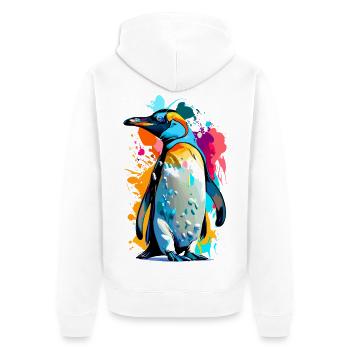 Manchot royal - Pingouin empereur coloré oiseau - Veste à capuche bio Premium Unisexe - blanc - Dos - Thijin (182cm)