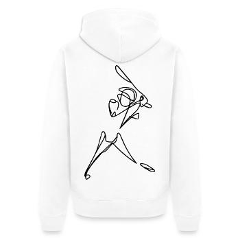 Cricketer - Unisex Premium Organic Zip Hoodie - white - Back - Thijin (182cm)