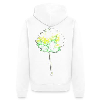 Vert arbre - Feuille ronde - Nature - Veste à capuche bio Premium Unisexe - blanc - Dos - Thijin (182cm)