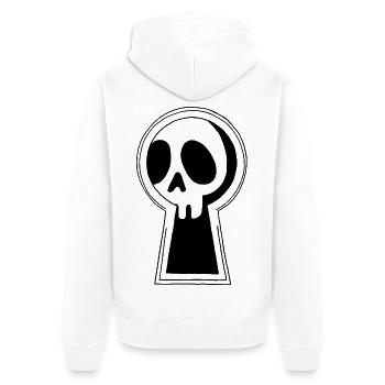 The Black Death is watching us - Unisex Premium Organic Zip Hoodie - white - Back - Thijin (182cm)