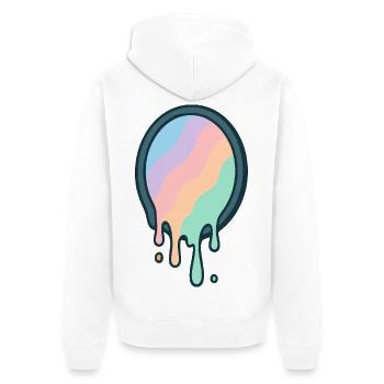 Arc-en-ciel pastel fondu - Veste à capuche bio Premium Unisexe - blanc - Dos - Thijin (182cm)