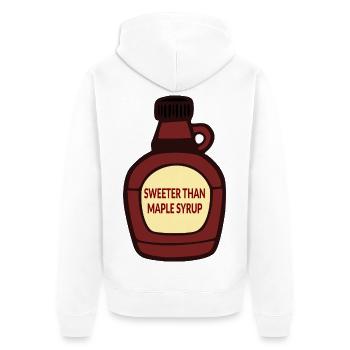 Maple Syrup Sweet Compliment - Unisex Premium Organic Zip Hoodie - white - Back - Thijin (182cm)