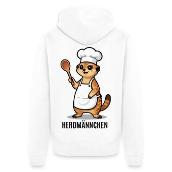 Herdmännchen Koch Gastronomie Beikoch Lustig  - Unisex Premium Bio Zip Hoodie - Weiß - Hinten - Thijin (182cm)