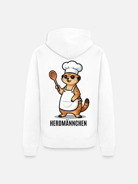 Herdmännchen Koch Gastronomie Beikoch Lustig - Unisex Premium Bio Zip Hoodie - Weiß