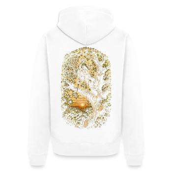 Baumpfleger Baumpflege - Unisex Premium Bio Zip Hoodie - Weiß - Hinten - Thijin (182cm)