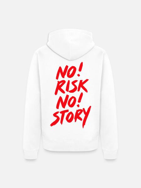 No risk no story - Unisex Premium Bio Zip Hoodie - Weiß