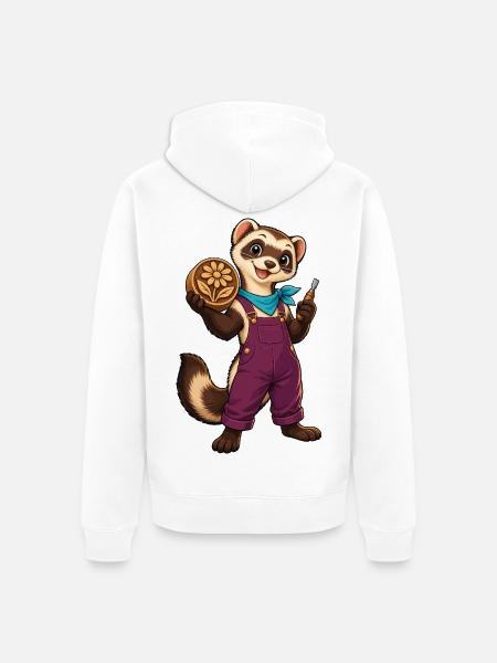 Pfotenwerkstatt Blütenholz - Unisex Premium Bio Zip Hoodie - Weiß