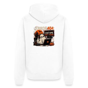 Error 404: Costume Not Found – Halloween Ghost - Unisex Premium Bio Zip Hoodie - Weiß - Hinten - Thijin (182cm)