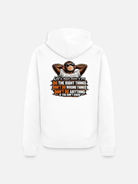 Dotherightthings - Unisex Premium Bio Zip Hoodie - Weiß