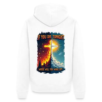Si vous mourez, où vous réveillez-vous ? - Veste à capuche bio Premium Unisexe - blanc - Dos - Thijin (182cm)