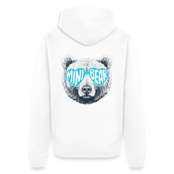 Klein Bär - Unisex Premium Bio Zip Hoodie - Weiß - Hinten - Thijin (182cm)