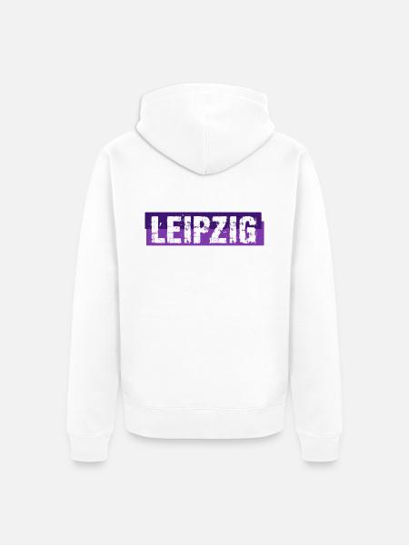 Leipzig - Banner - Deutschland - Germany - Unisex Premium Bio Zip Hoodie - Weiß